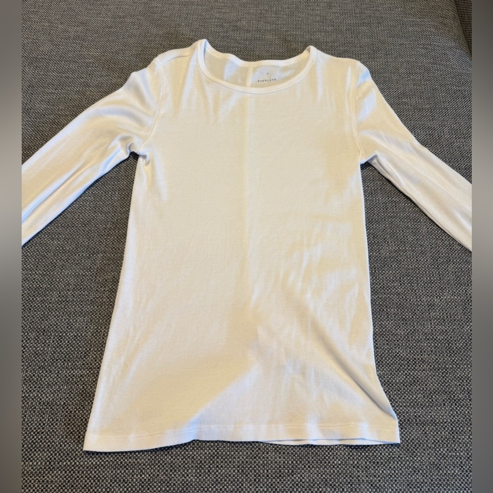 Everlane White Long-Sleeve Crewneck